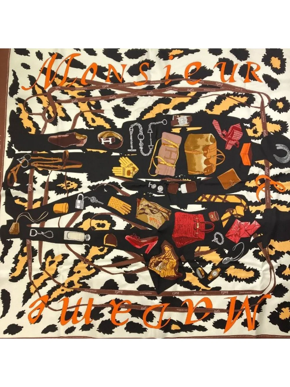 Hermes Carre 90 Monsieur & Madame Scarf Silk